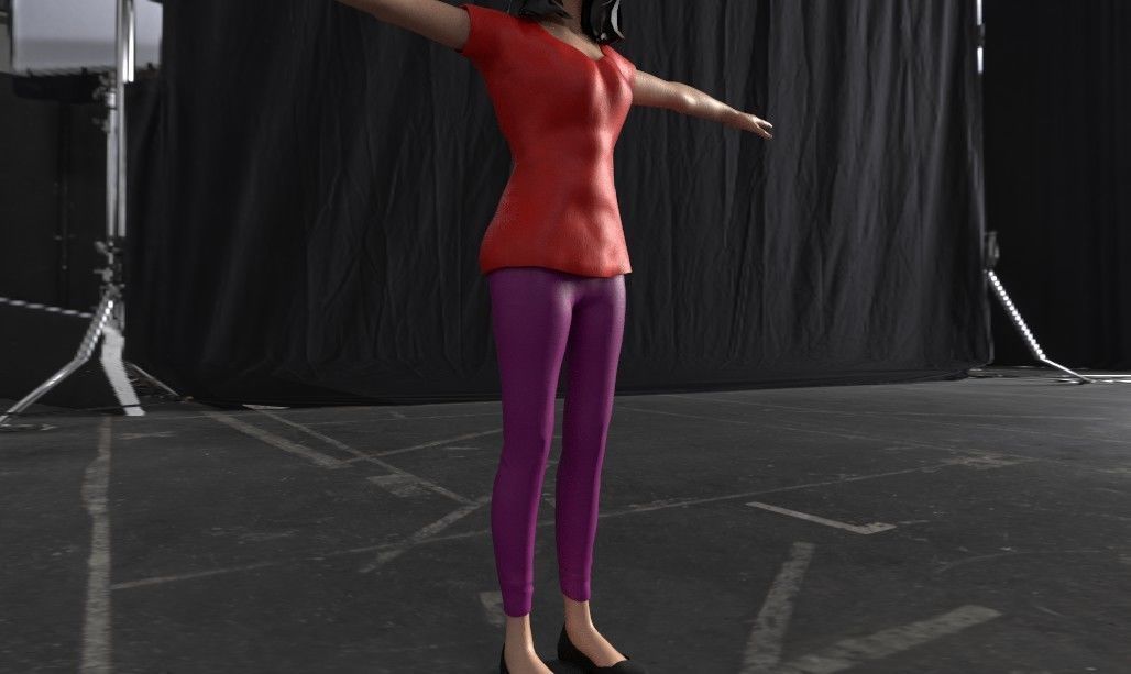 Female Body Character Low-poly 3D model_10