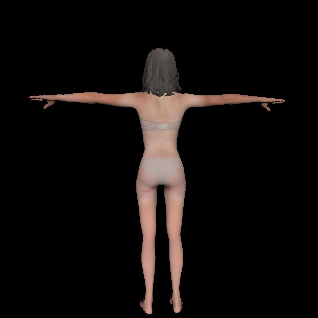 Female Body Character Low-poly 3D model_4