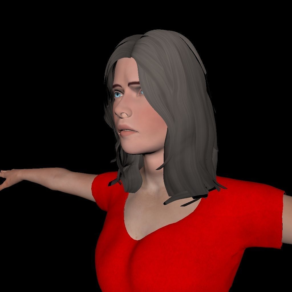 Female Body Character Low-poly 3D model_16