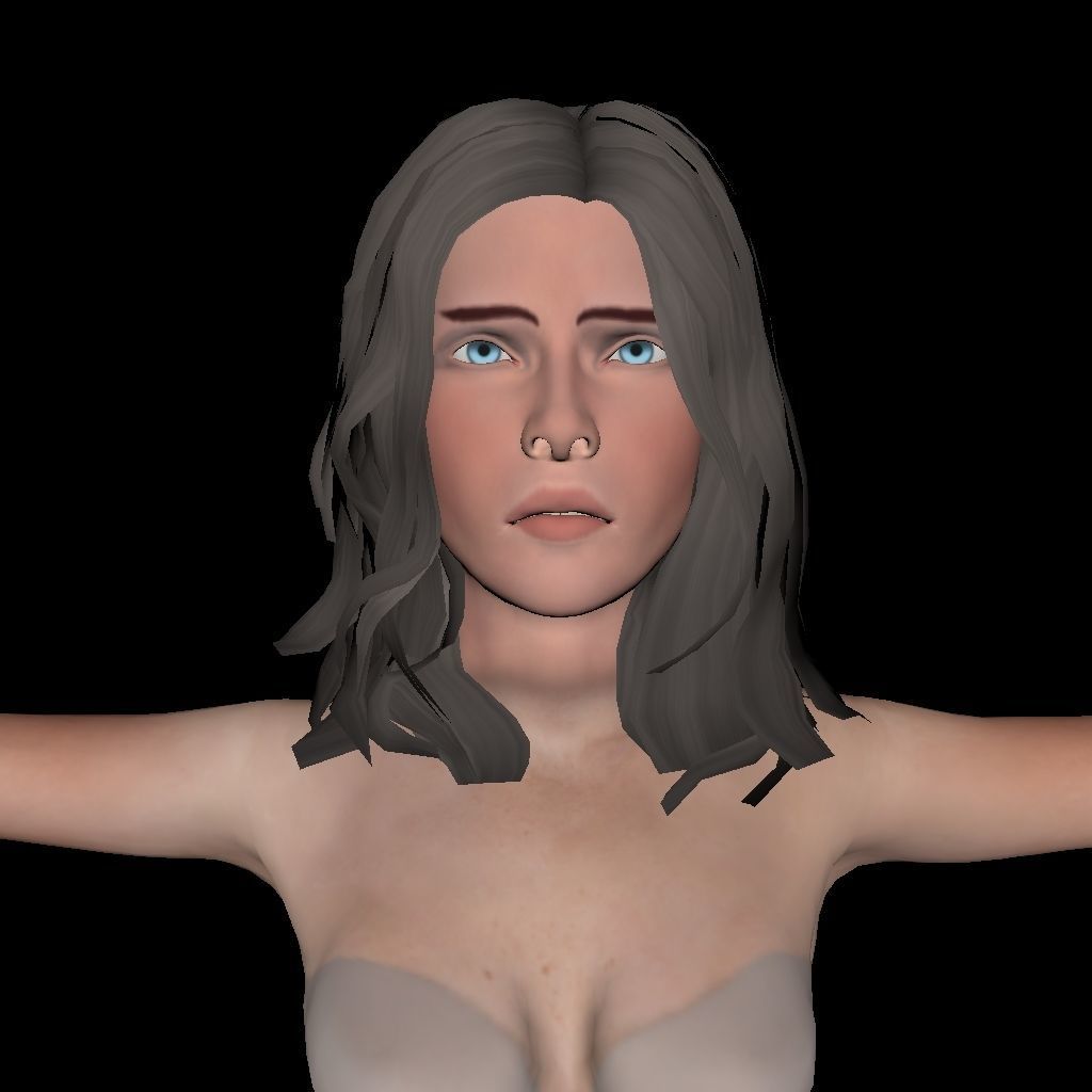 Female Body Character Low-poly 3D model_1