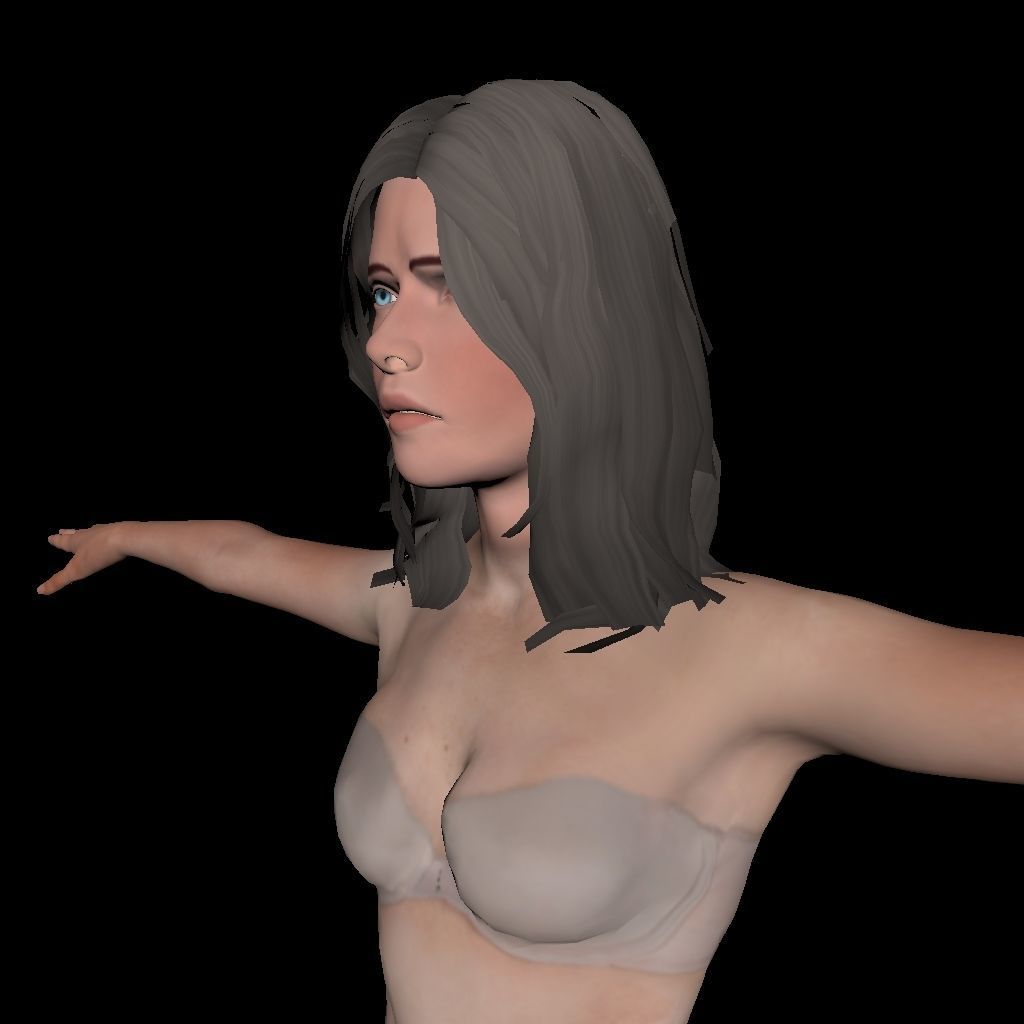 Female Body Character Low-poly 3D model_7