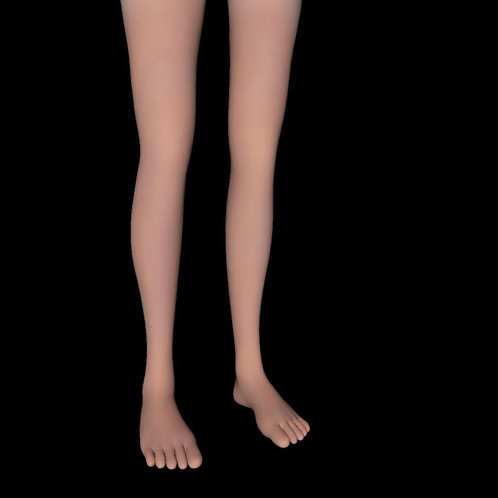 Female Body Character Low-poly 3D model_5