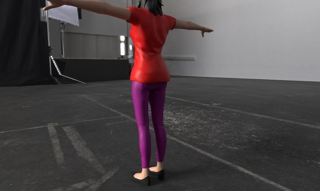 Female Body Character Low-poly 3D model_12