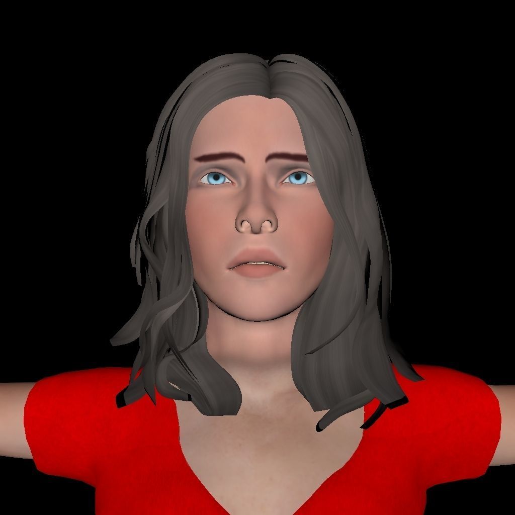 Female Body Character Low-poly 3D model_8