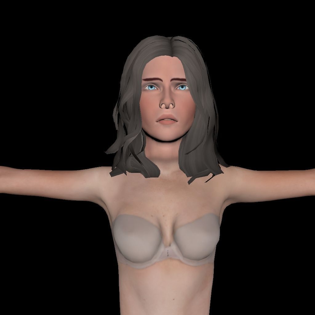 Female Body Character Low-poly 3D model_2