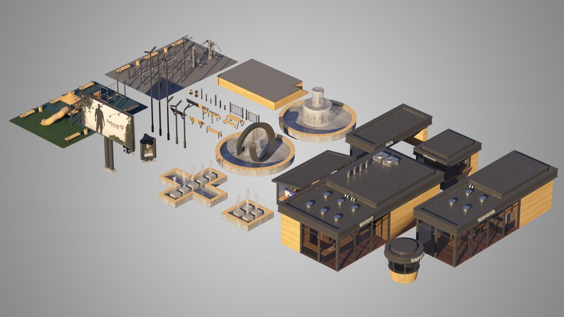 Exterior elements 3D model_3