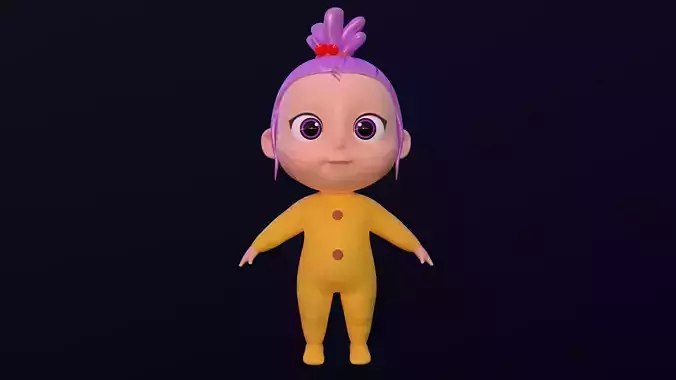 Asset - Cartoons - Character - Baby Girl - Rig 