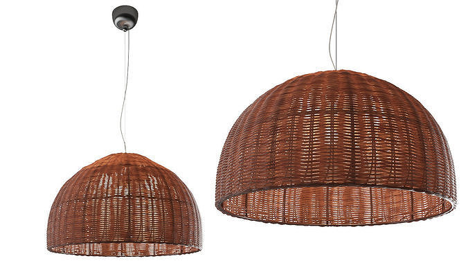 Wicker chandelier odeon light buta 3D model