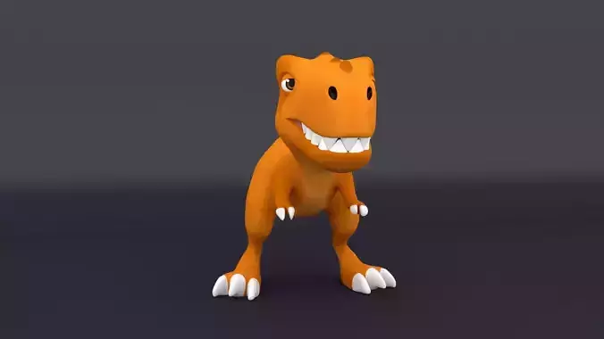 Dinosaur cartoon Low-poly 3D model
