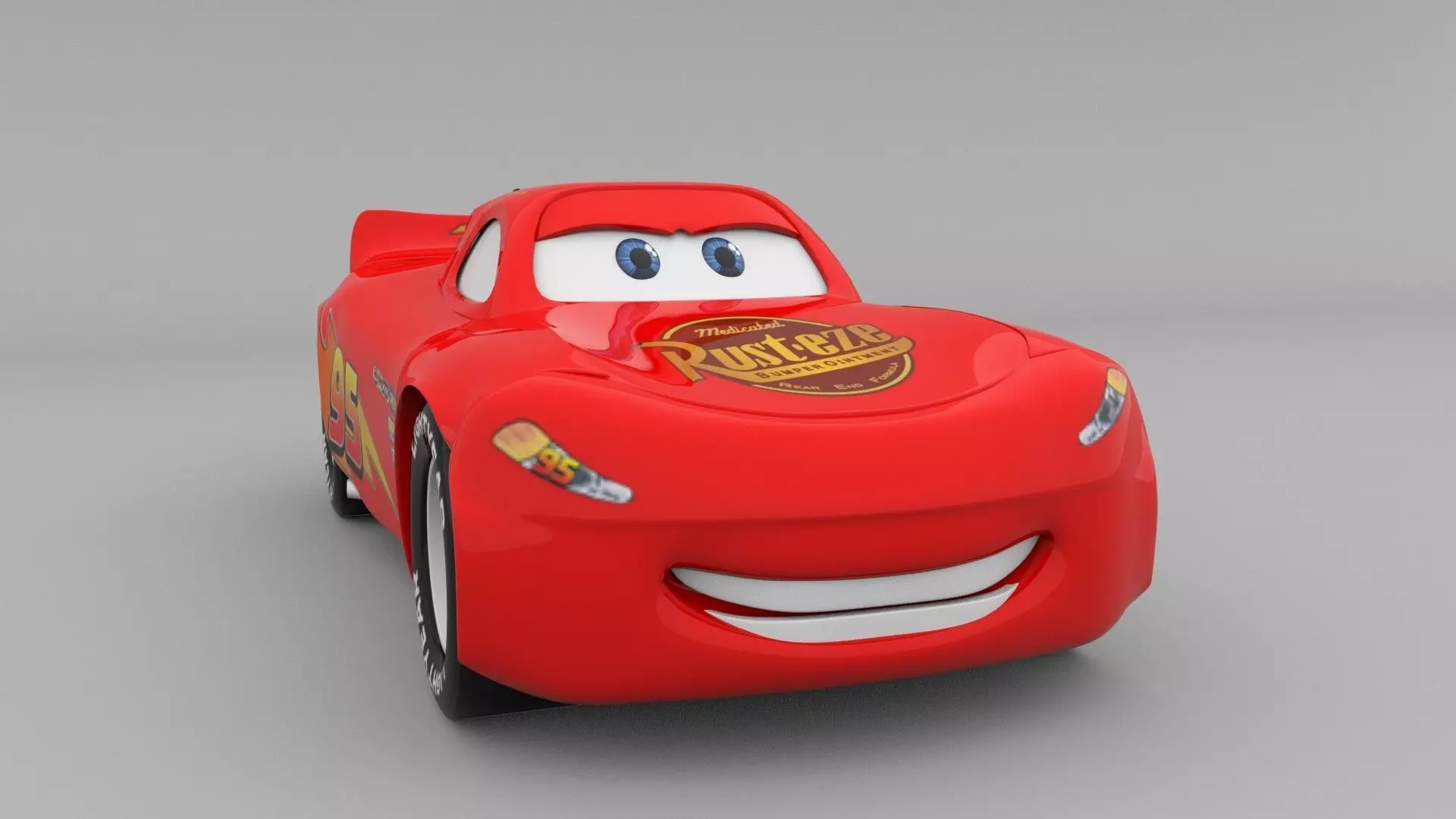 Lightning McQueen Low-poly 3D model_0