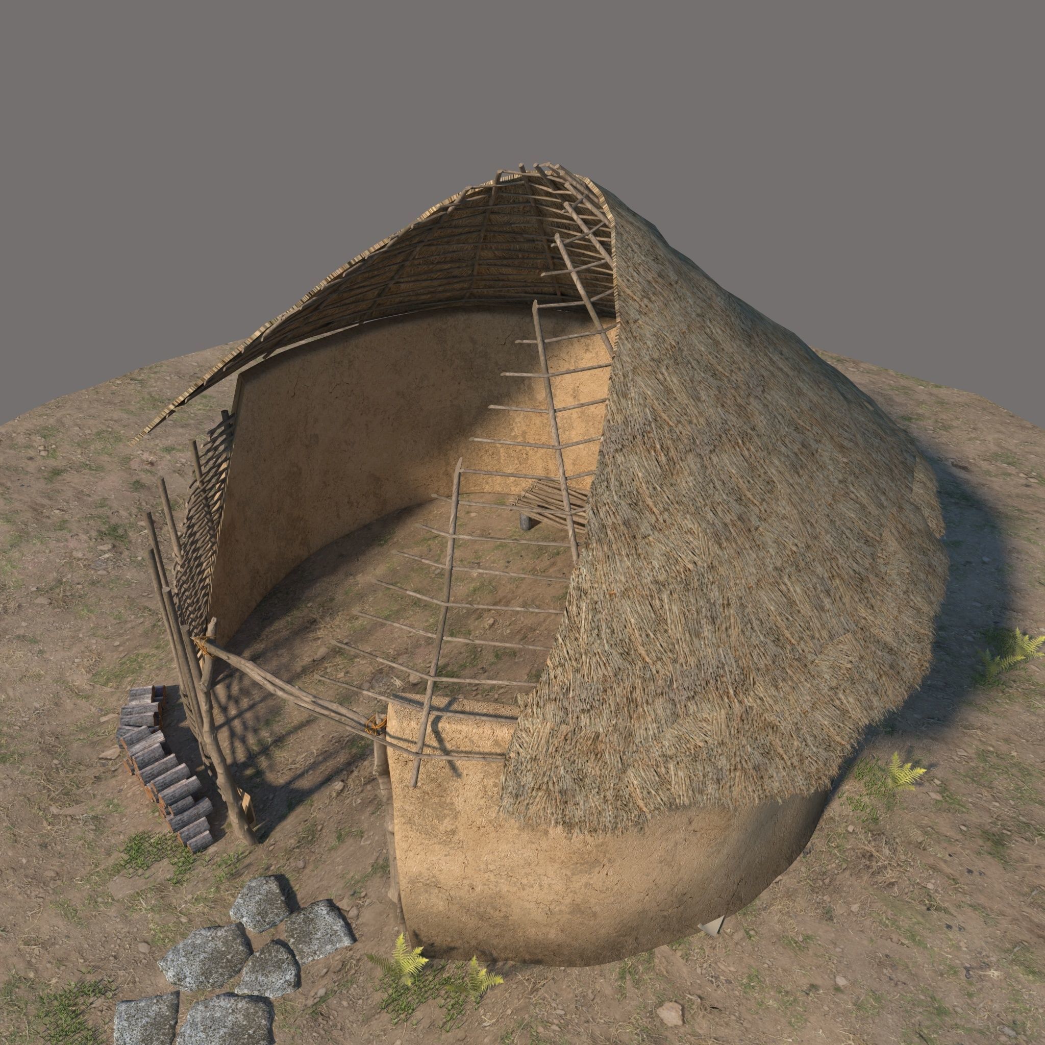 Neolithic structure open 3D model_2