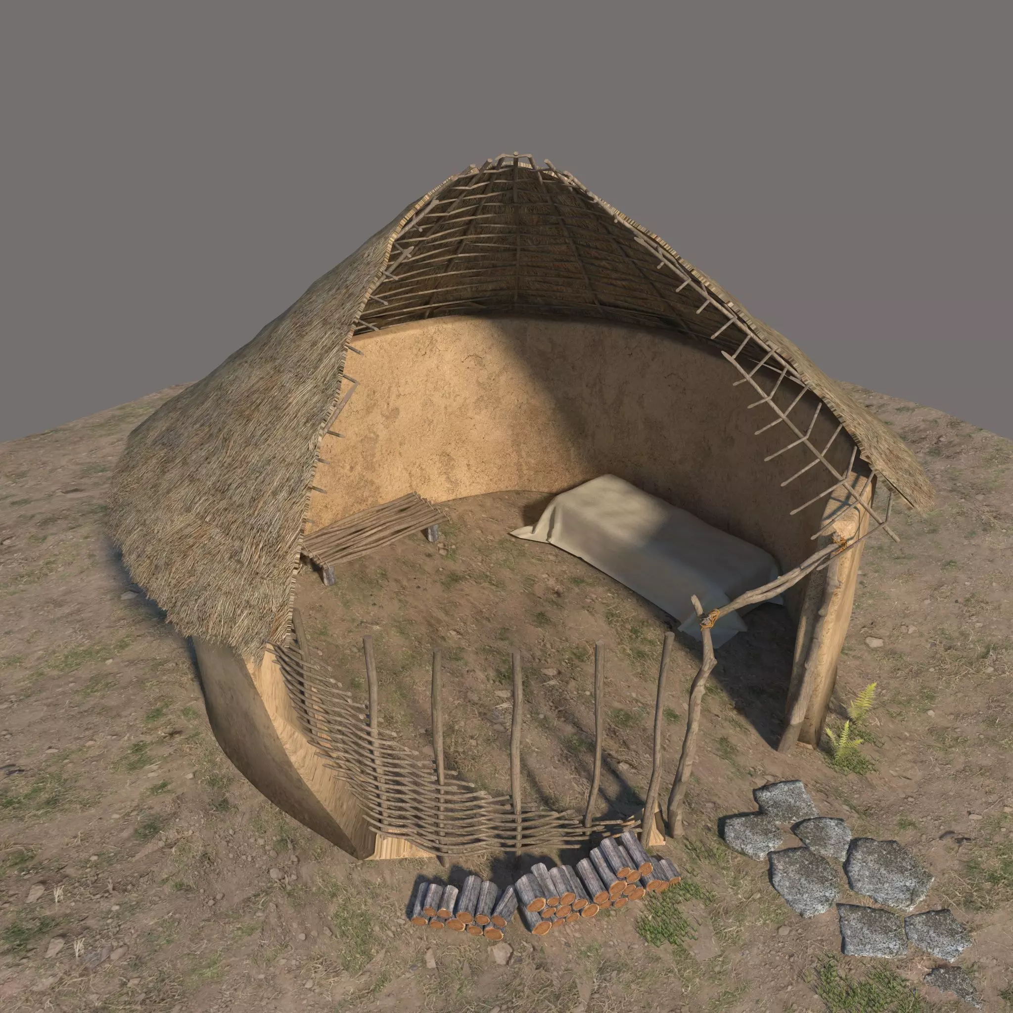 Neolithic structure open 3D model_0