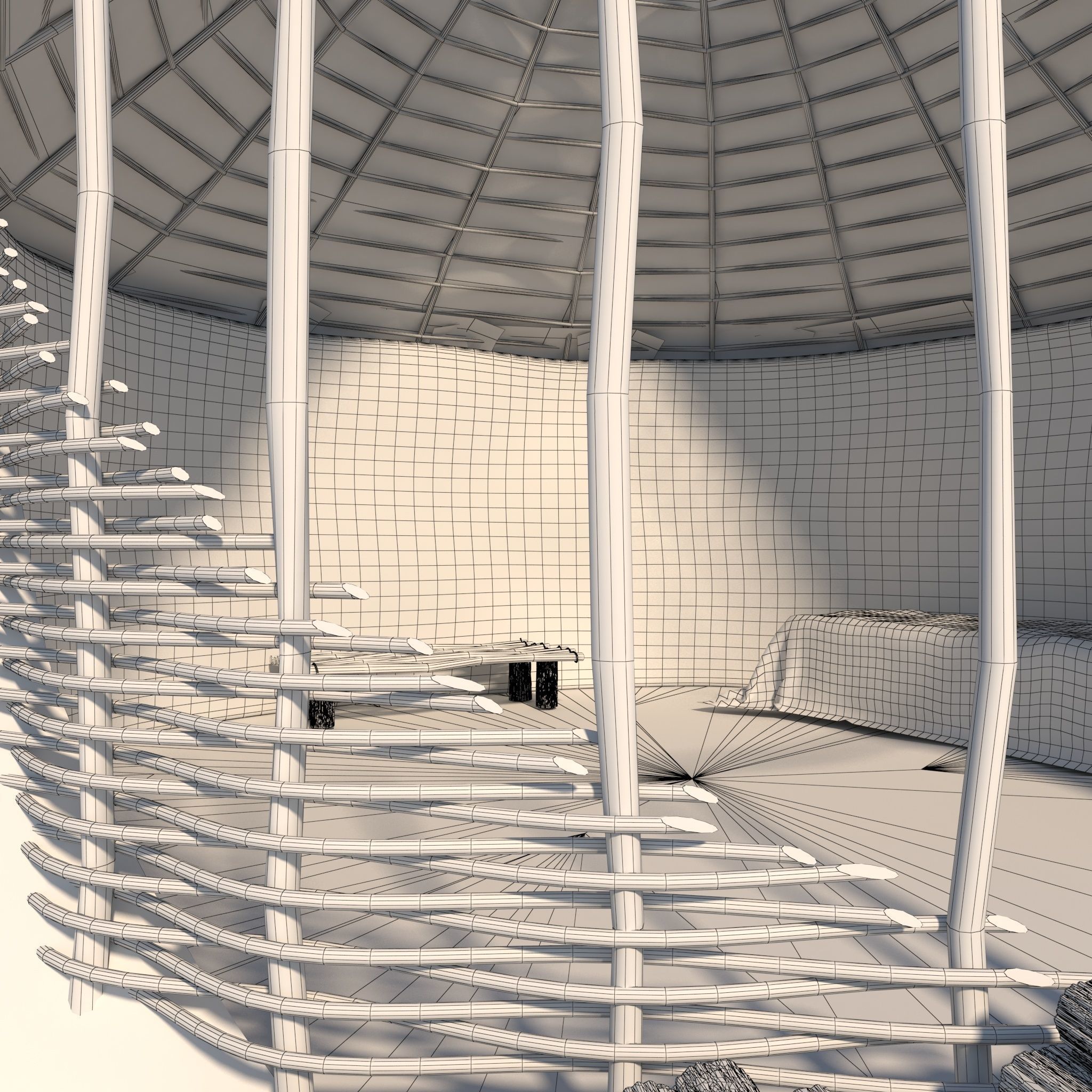 Neolithic structure open 3D model_7