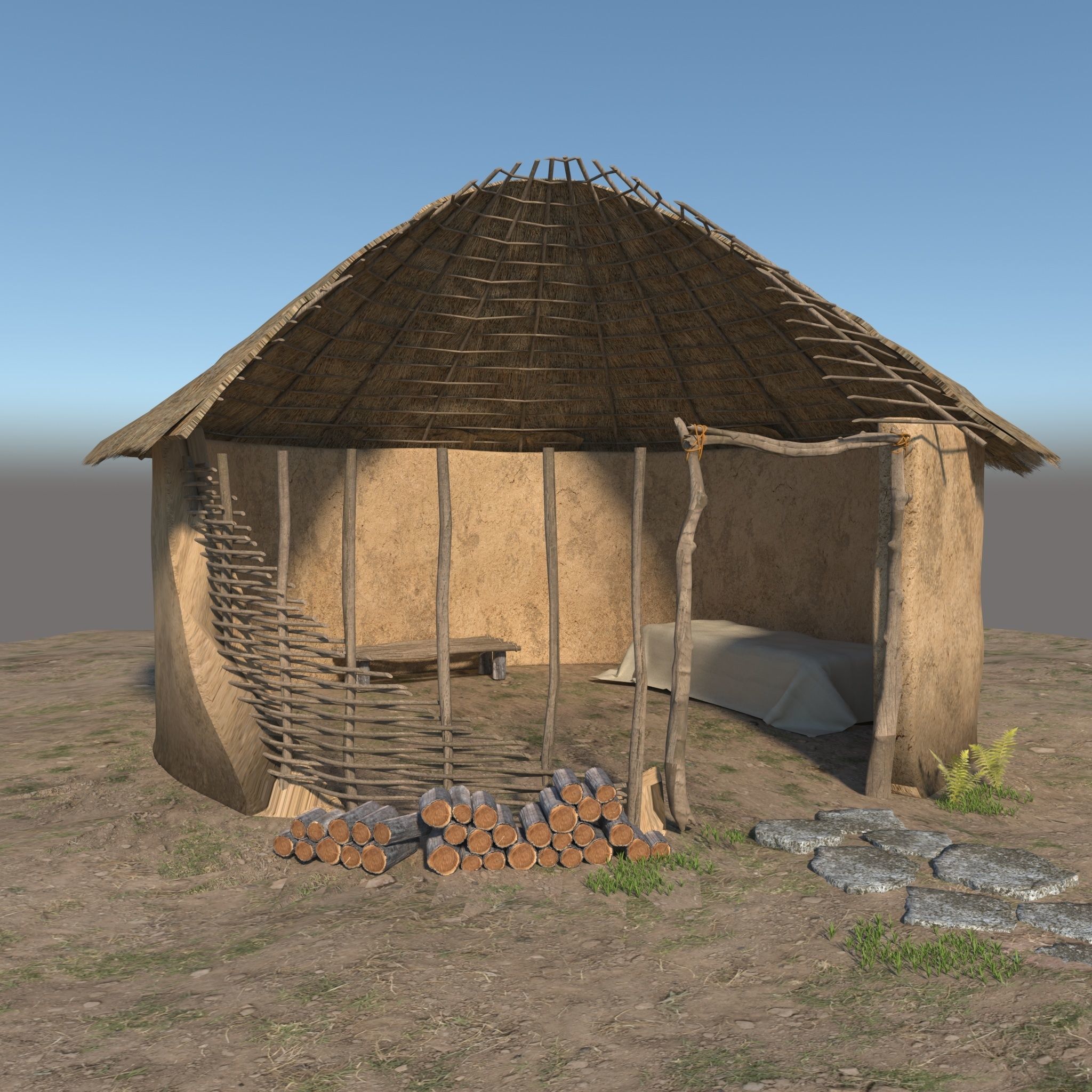 Neolithic structure open 3D model_4