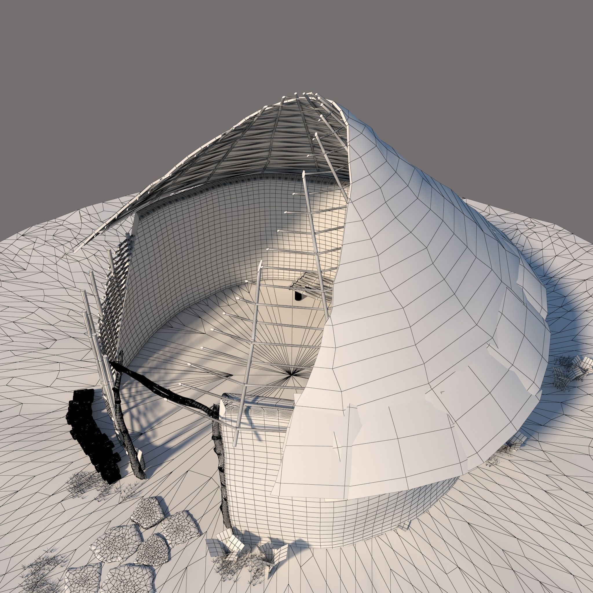 Neolithic structure open 3D model_3