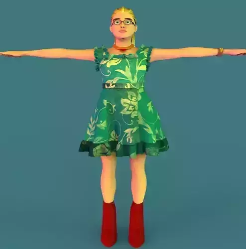 Female model woman in dress