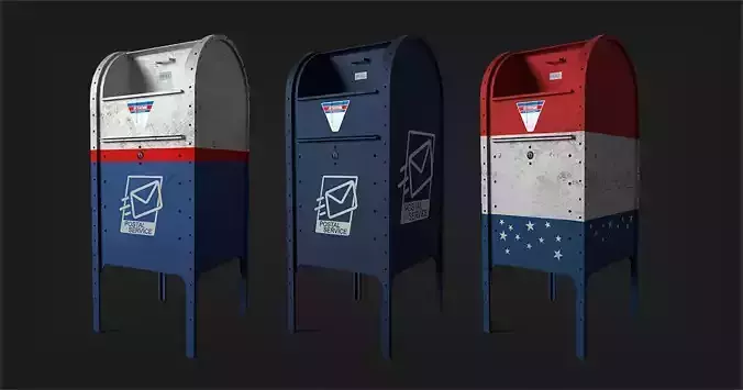Realistic MailBox Pack - PBR Low-poly 3D model