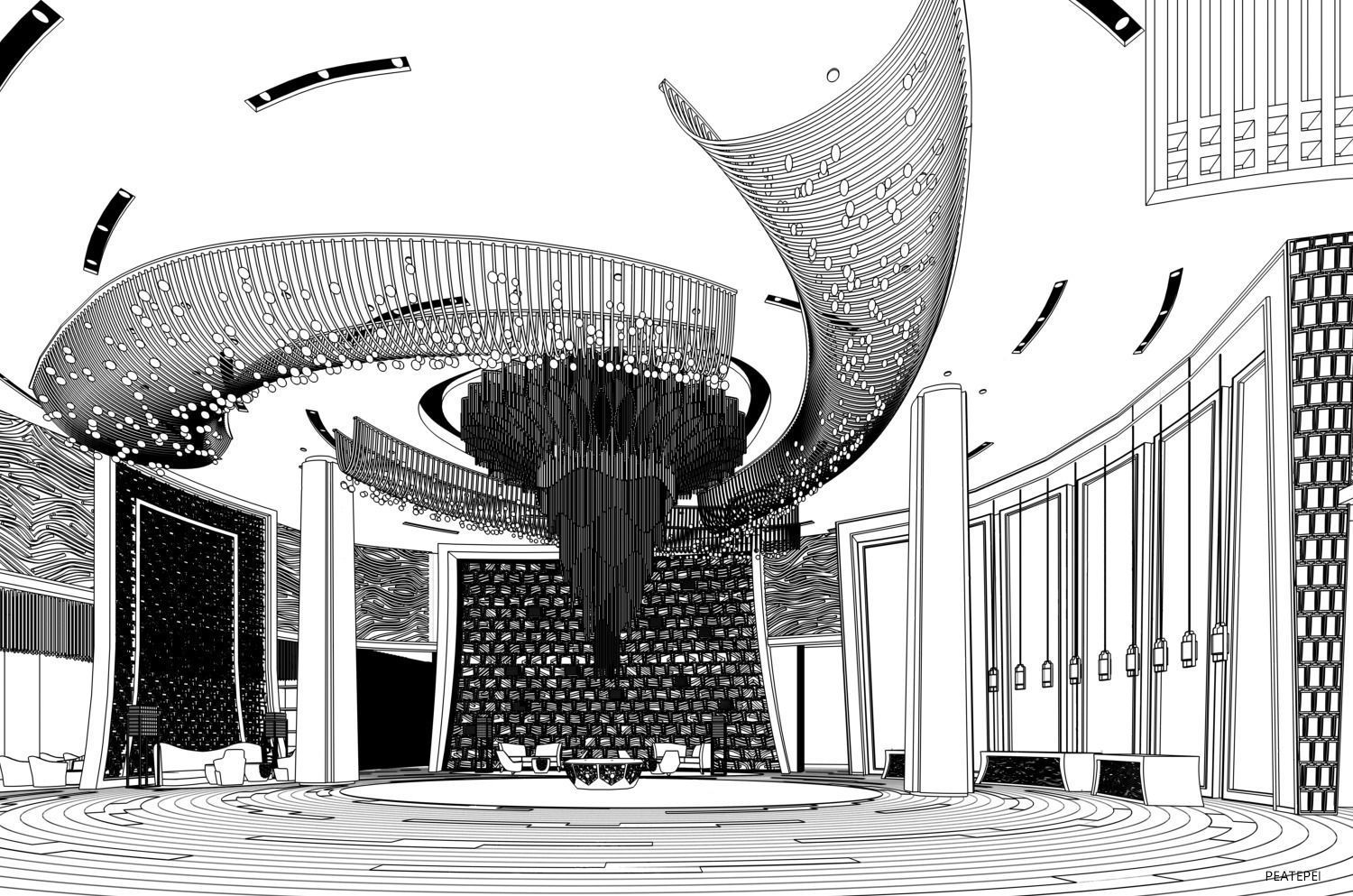 Hotel lobby  3D model_1