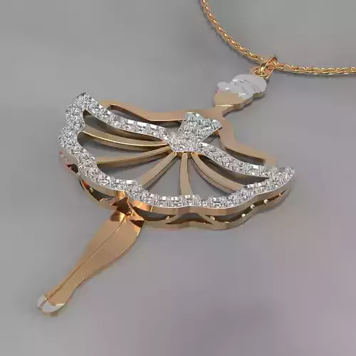 Girl in dress pendant 3D print model Girl in dress pendant 3D print model