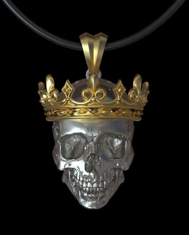 scull king pendant 3D print model_44