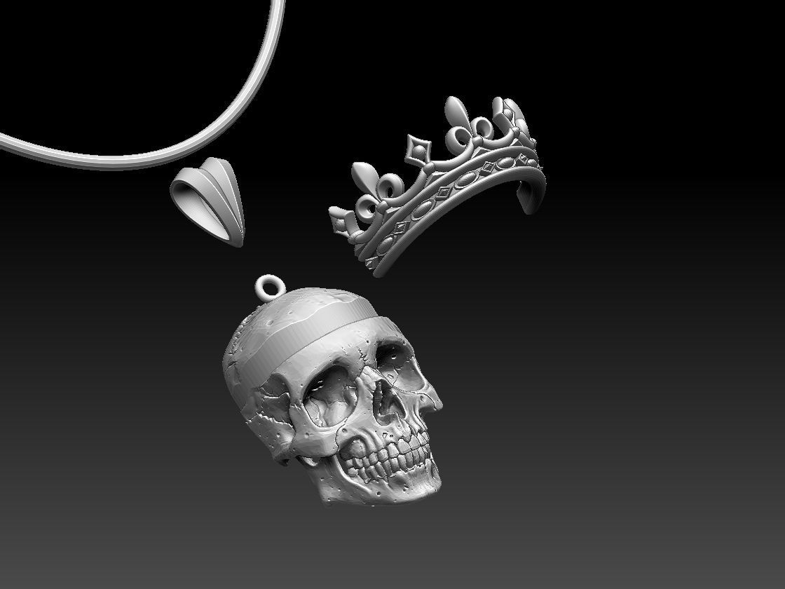 scull king pendant 3D print model_69