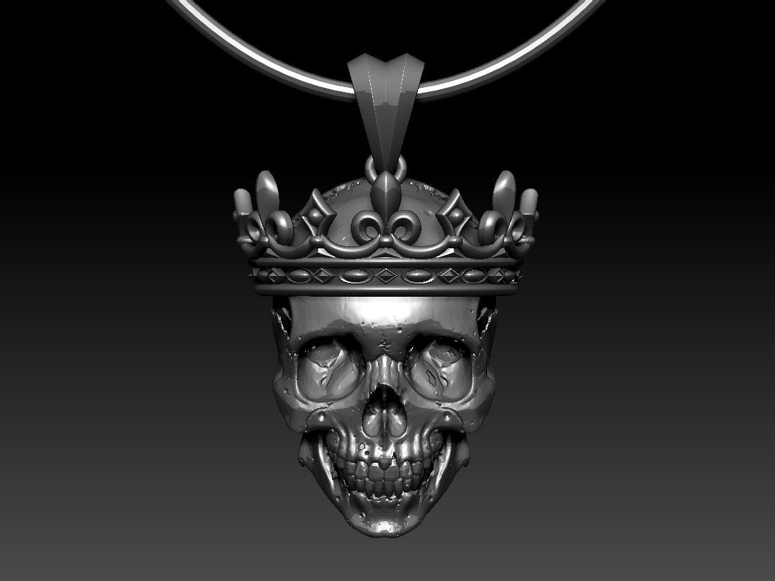 scull king pendant 3D print model_60