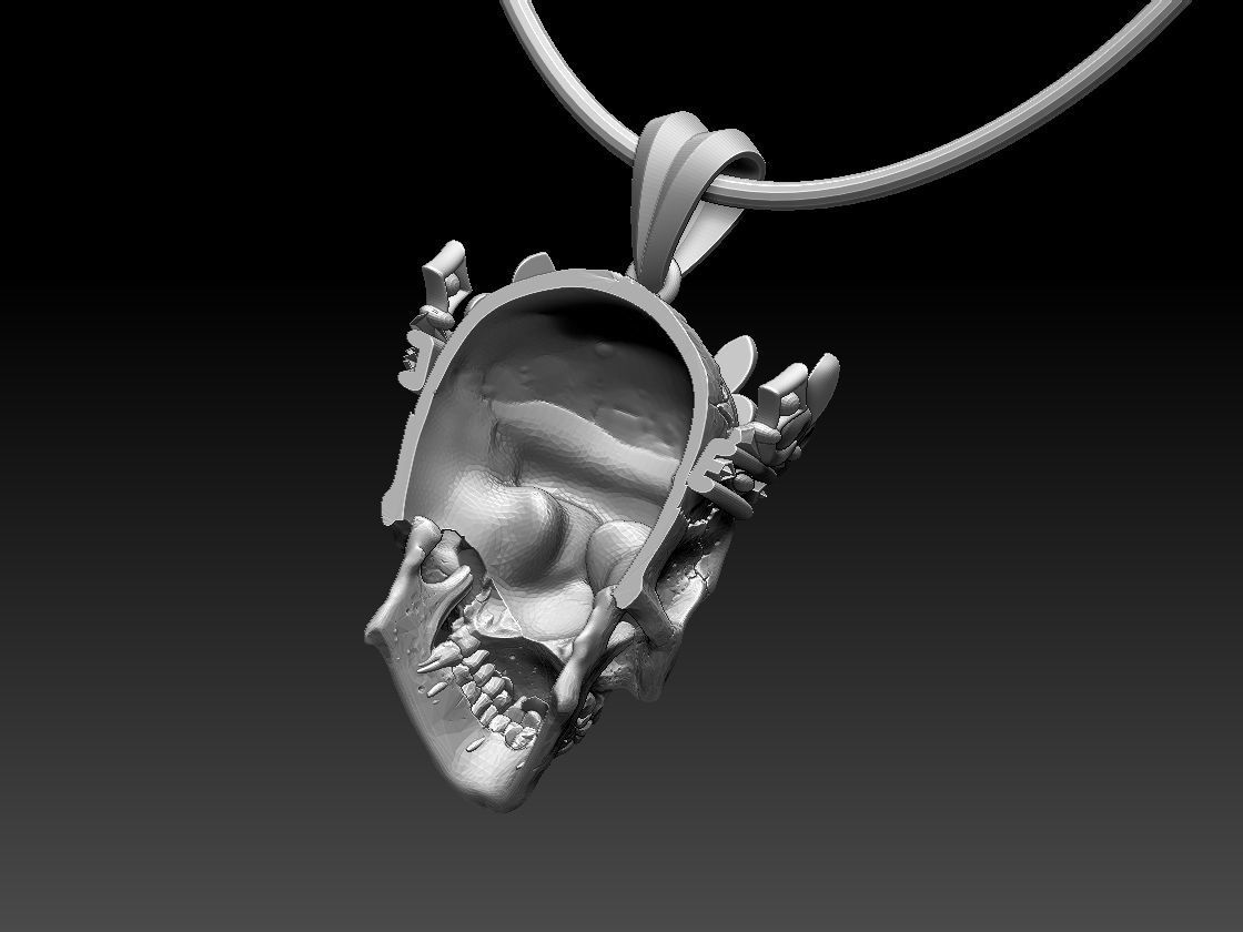 scull king pendant 3D print model_86