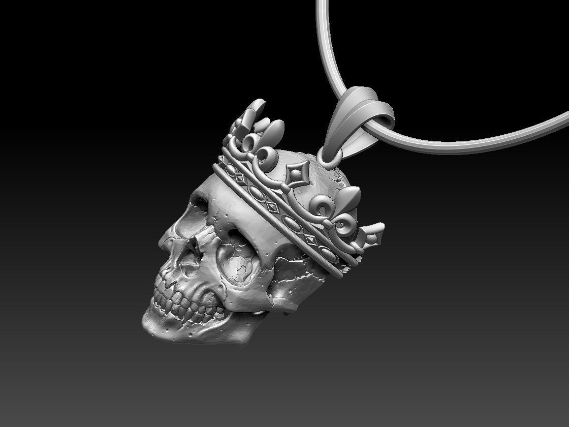 scull king pendant 3D print model_26