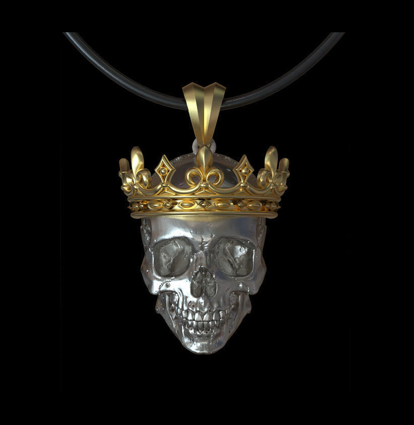 scull king pendant 3D print model_19