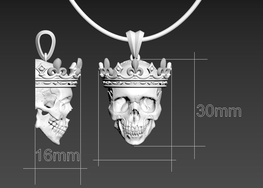 scull king pendant 3D print model_31
