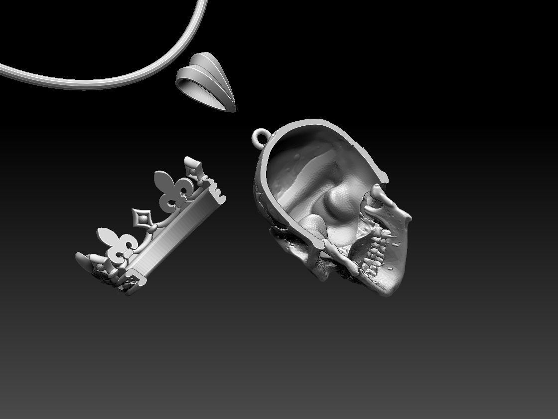 scull king pendant 3D print model_25
