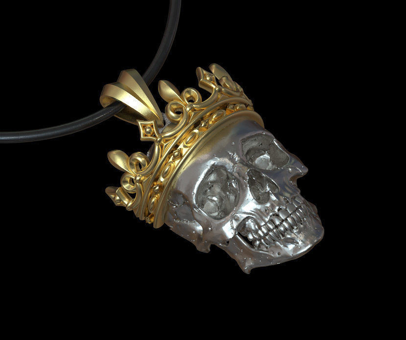 scull king pendant 3D print model_70