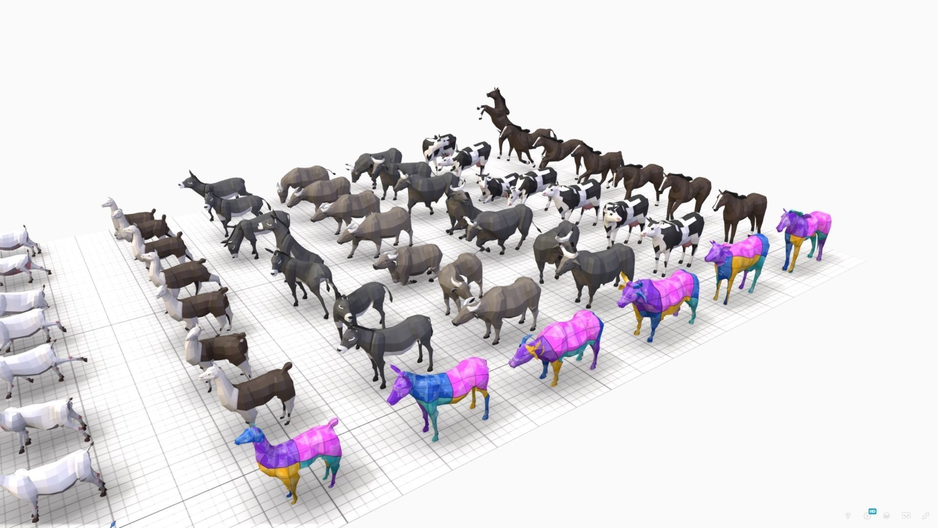 Farm Animals Pack Low-poly 3D model_6