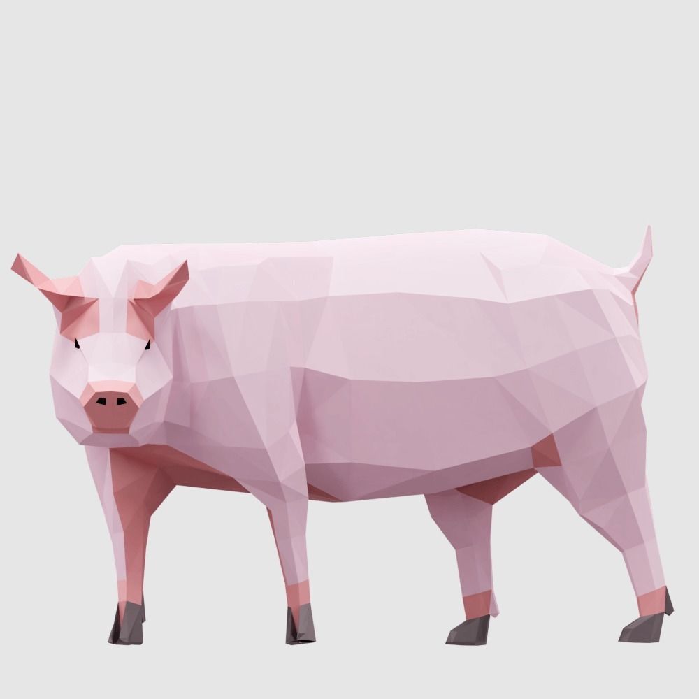 Farm Animals Pack Low-poly 3D model_27