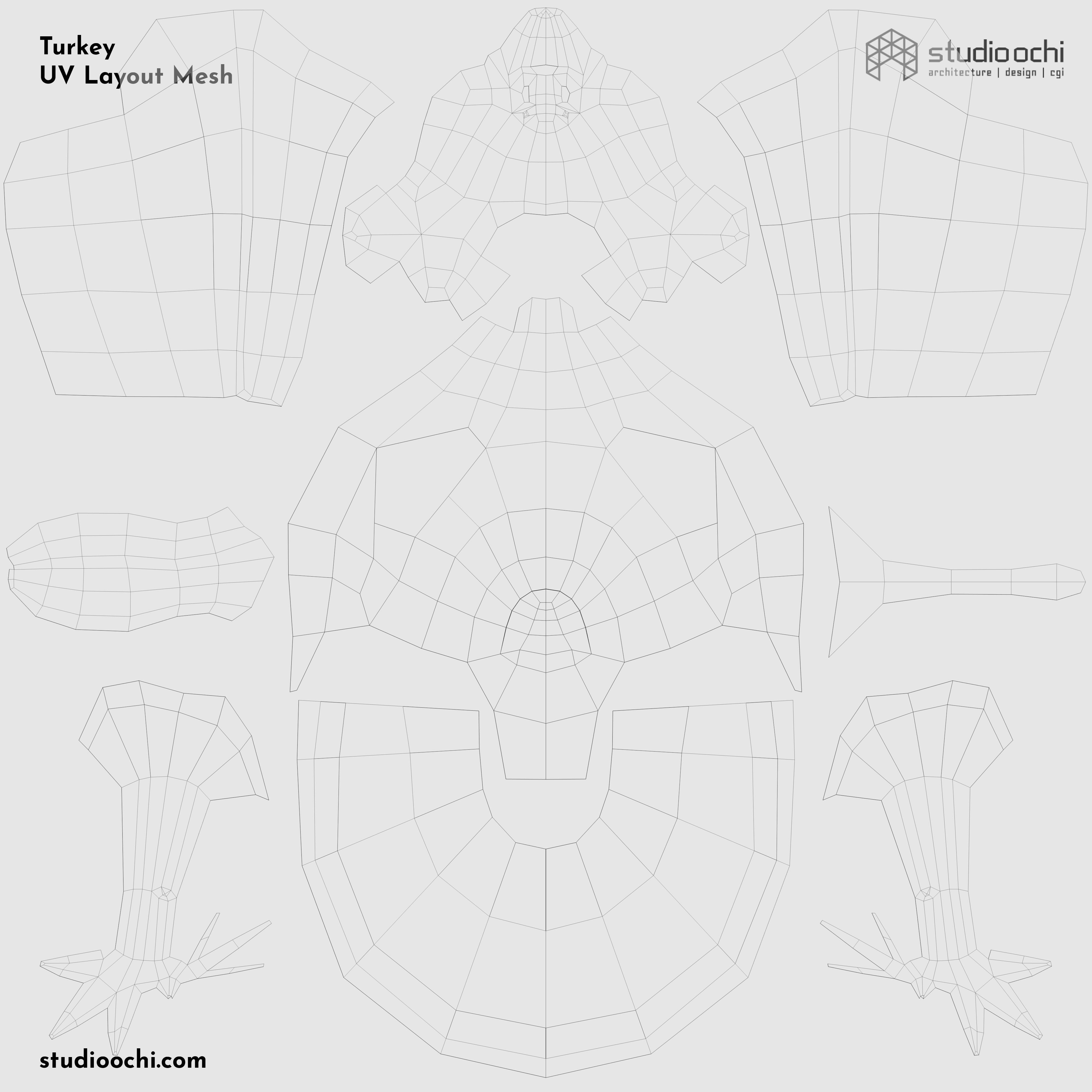 Farm Animals Pack Low-poly 3D model_36