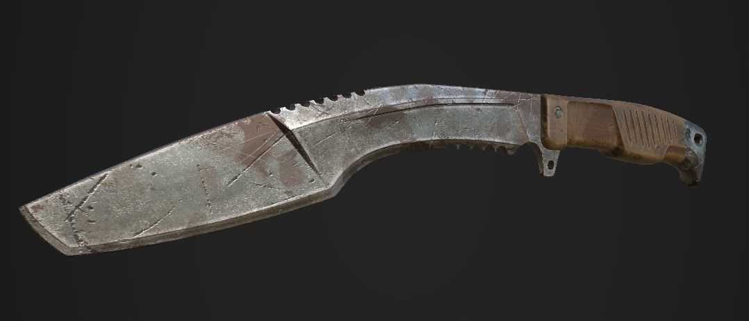 Gorkha KHUKURI Low-poly 3D model_3