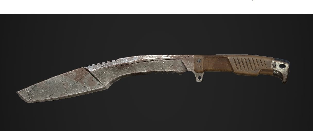 Gorkha KHUKURI Low-poly 3D model_2