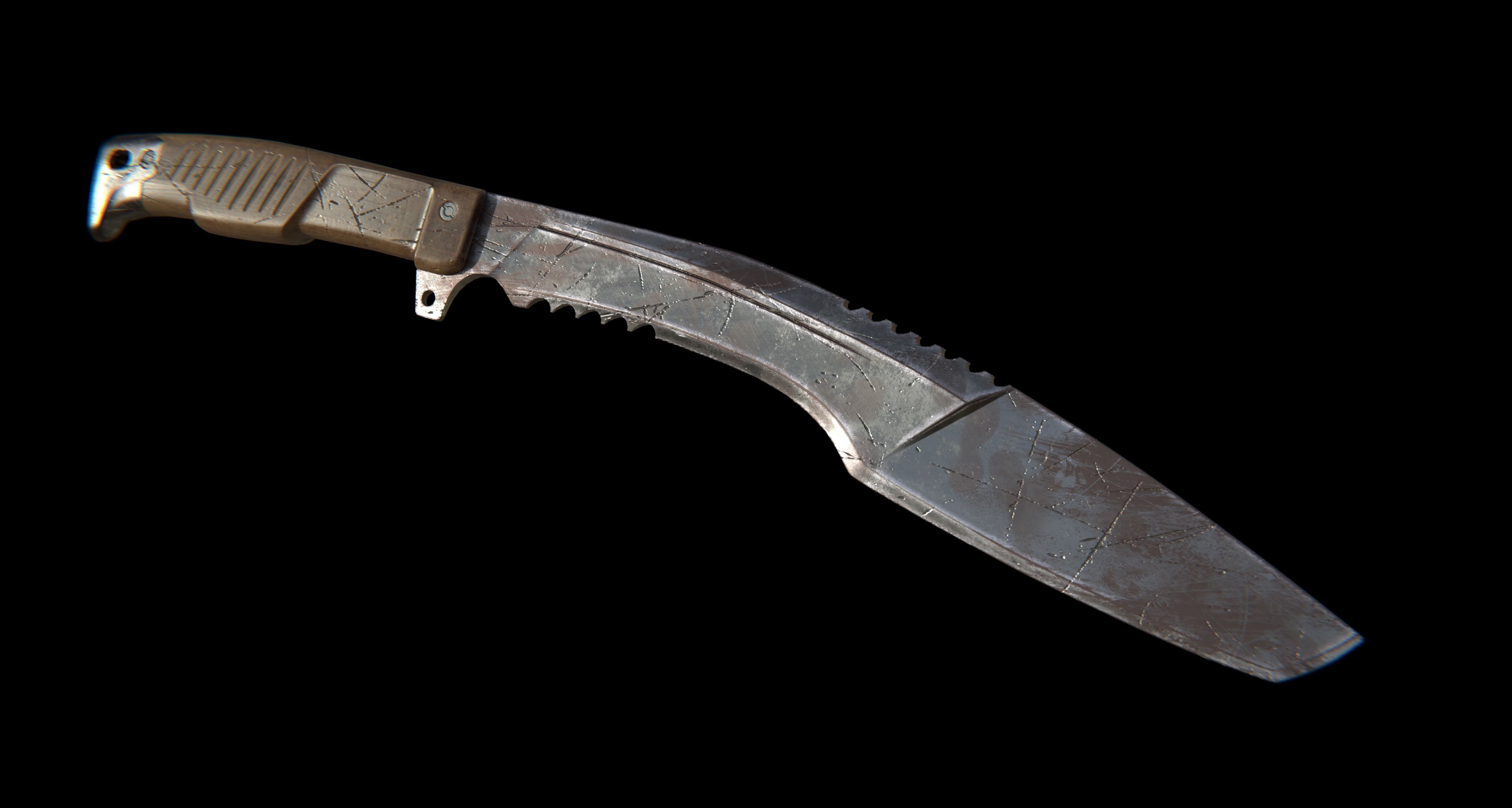 Gorkha KHUKURI Low-poly 3D model_1