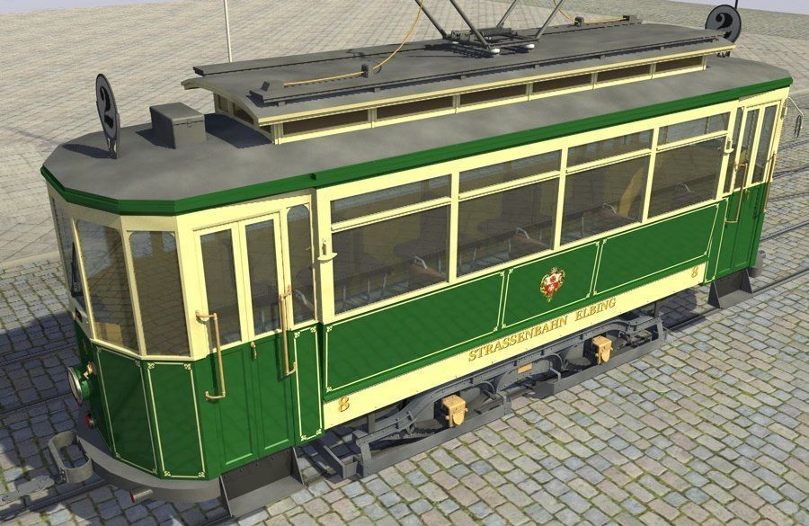 Old Tram 3D model_2