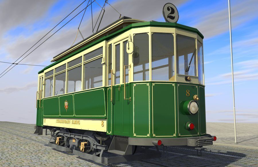 Old Tram 3D model_6