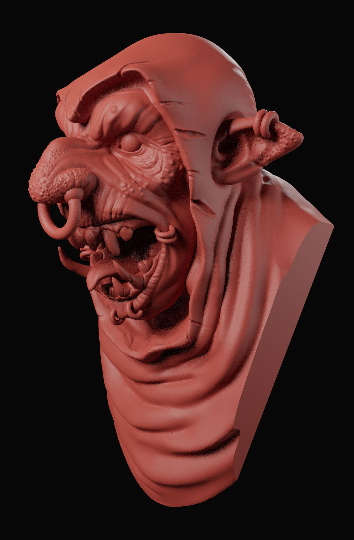 Goblin 2 bust Free 3D print model_3