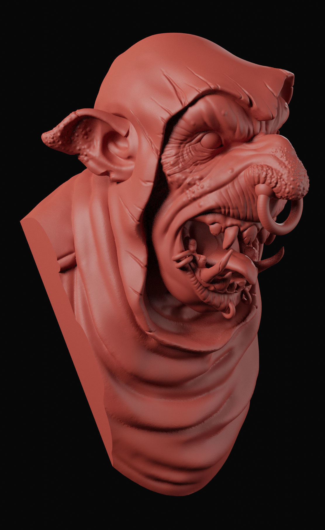 Goblin 2 bust Free 3D print model_4