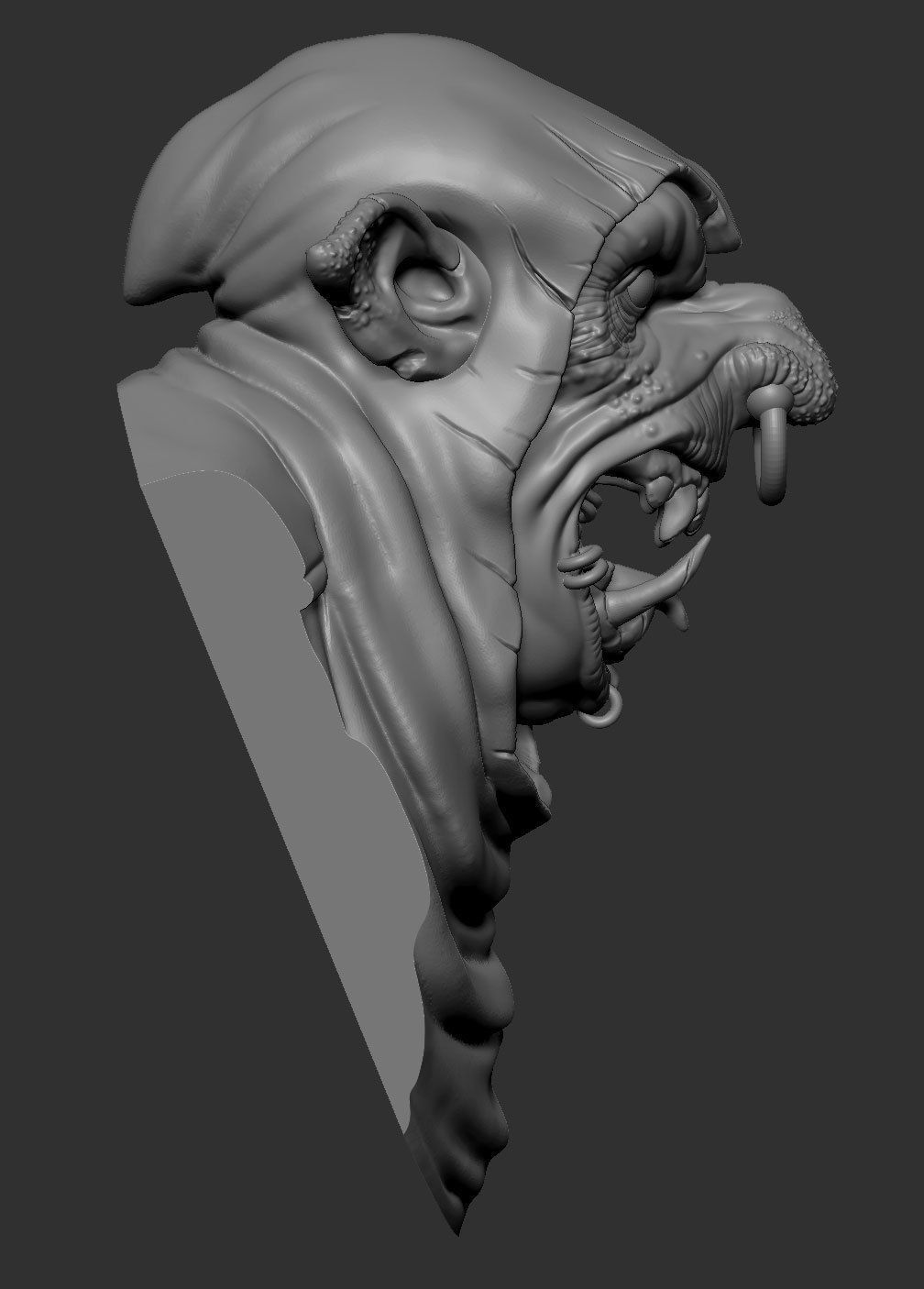 Goblin 2 bust Free 3D print model_7