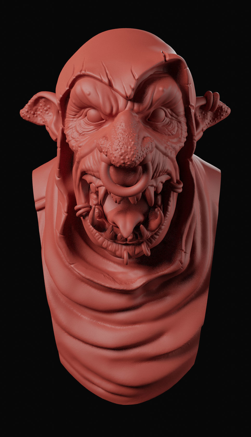 Goblin 2 bust Free 3D print model_6