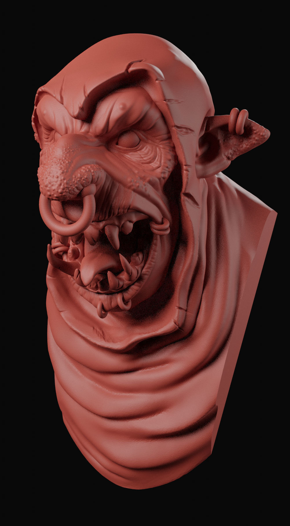 Goblin 2 bust Free 3D print model_2
