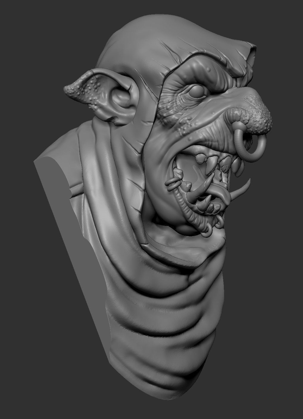 Goblin 2 bust Free 3D print model_1