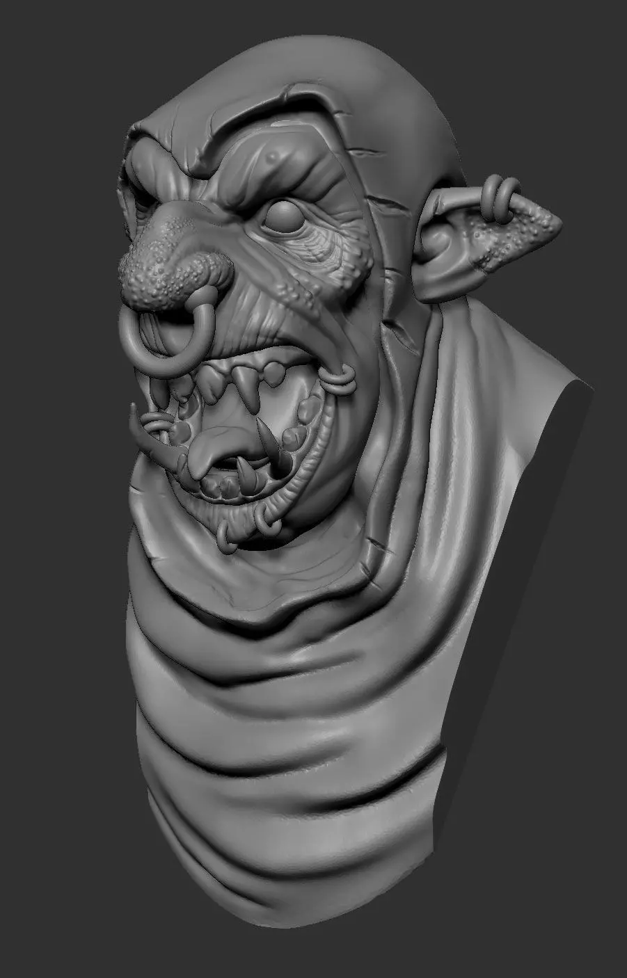 Goblin 2 bust Free 3D print model_0
