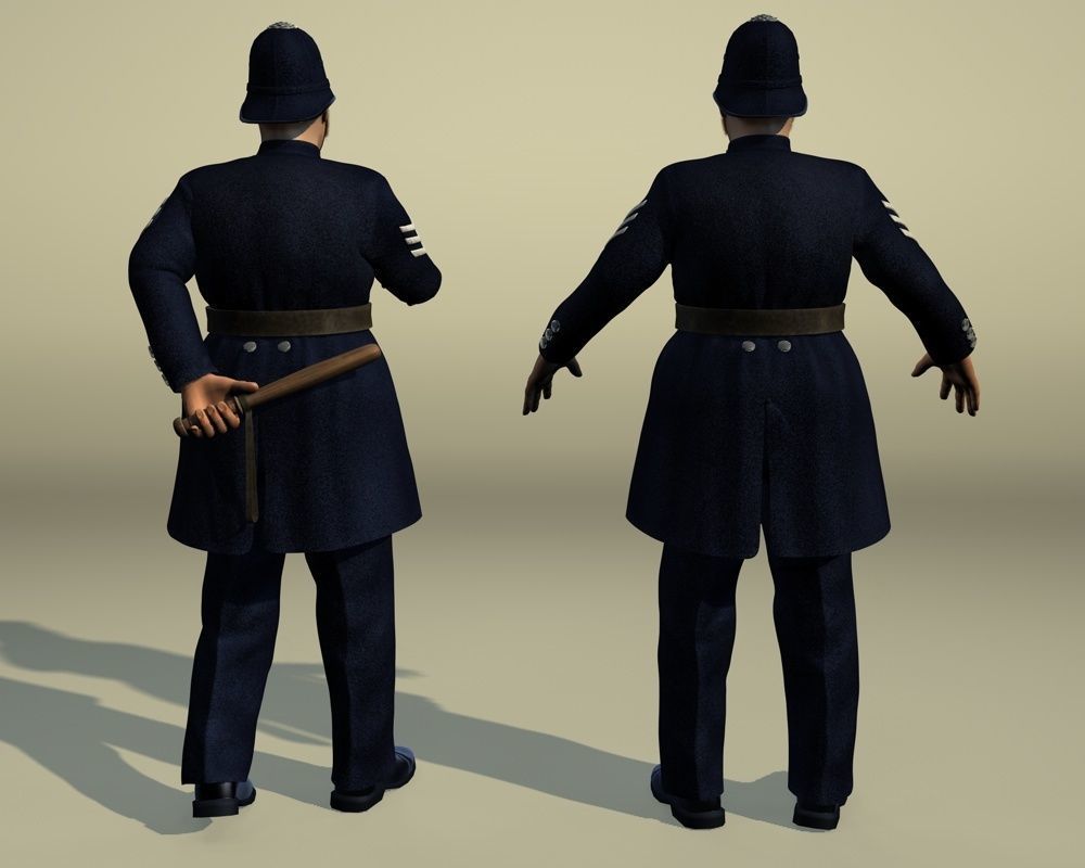British policeman rigged 3D model_1