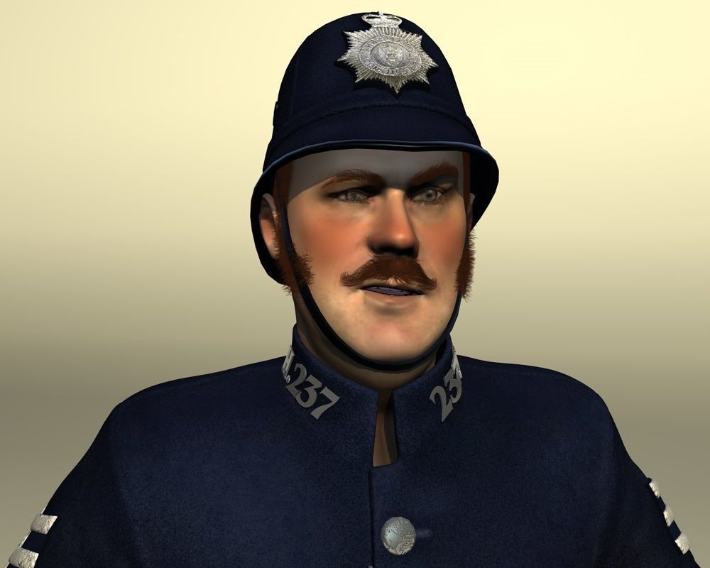 British policeman rigged 3D model_7