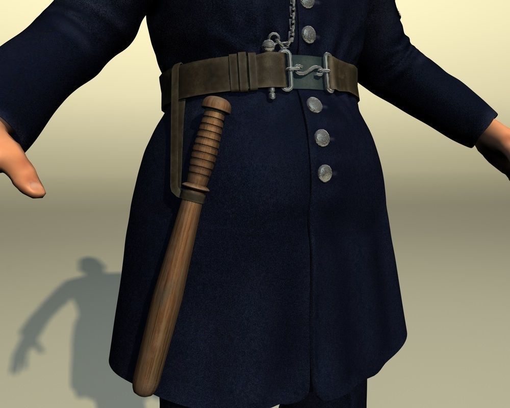 British policeman rigged 3D model_5